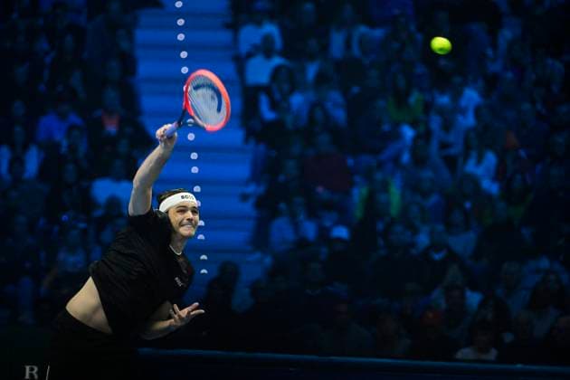 17th November 2024; Inalpi Arena, Turin, Italy; Nitto ATP, Tennis Herren Finals 2024 Day 8; Taylor Fritz of the United States in action against Jannik Sinner of Italy  ActionPlus12716881 BestxImages