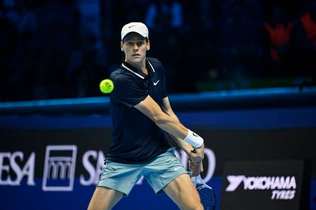 17th November 2024; Inalpi Arena, Turin, Italy; Nitto ATP, Tennis Herren Finals 2024 Day 8; Jannik Sinner of Italy in action against Taylor Fritz of the United States  ActionPlus12716890 BestxImages