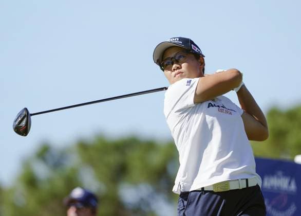 Golf: Annika tournament Nasa Hataoka of Japan hits off the second tee during the final round of the Annika golf tournament on Nov. 17, 2024, at Pelican Golf Club in Belleair, Florida.  A14AA0003751969P