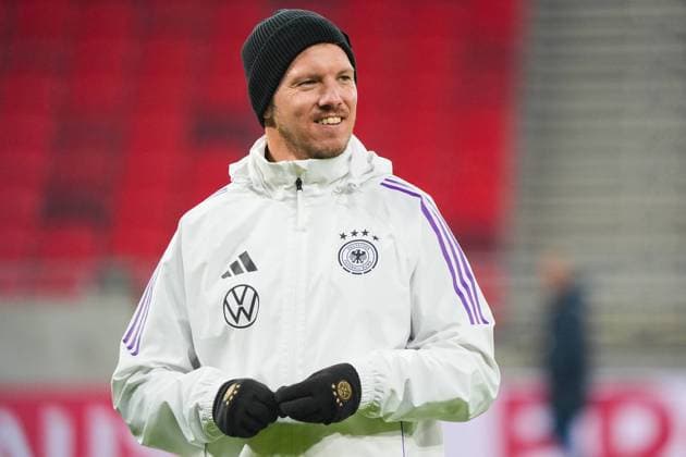 Germany coach Julian Nagelsmann Germany Germany in a good mood Budapest 18 11 2024 Final training Germany, Nations League, matchday 6