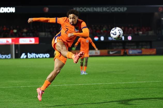 ALMERE , 18-11-2024 , Yanmar stadium , season 2024 2025 , UEFA European U21, U 21 Football 2025 Friendly match. Netherlands U21 player Tyrese Asante during the match Netherlands U21 - England U21 Netherlands U21 - England U21  x26776372x Copyright: