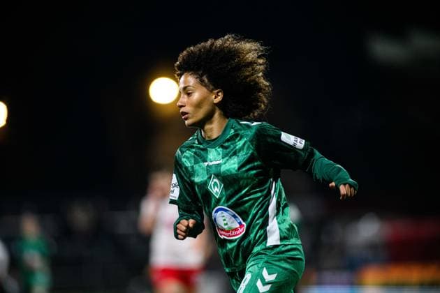 COLOGNE, GERMANY - 18 NOVEMBER, 2024: Amira Arfaoui, The match of Women Bundesliga 1.FC Koeln vs SV Werder Bremen at Franz Kremer Stadium  Copyright: xVITALIIxKLIUIEVx