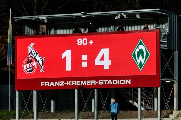 Google Pixel Womens Bundesliga, 1 FC Köln SV Werder Bremen 18 11 2024 End in Cologne 1 4 Google Pixel Womens Bundesliga, 1 FC Köln SV Werder Bremen, Cologne, Franz Kremer Stadium on 18 11 2024 Copyright: xBEAUTIFULxSPORTS Wunderlx