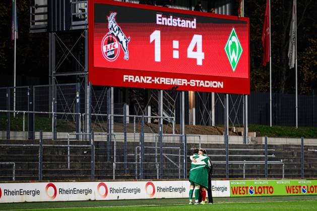 COLOGNE, GERMANY - 18 NOVEMBER, 2024: The match of Women Bundesliga 1.FC Koeln vs SV Werder Bremen at Franz Kremer Stadium  Copyright: xVITALIIxKLIUIEVx