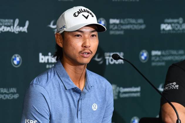 AUSTRALIAN PGA, Golf Herren GOLF PRACTICE, Australian golfer Min Woo Lee speaks to the media during the Australian PGA golf tournament practice session at the Royal Queensland Golf Club in Brisbane, Tuesday, November 19, 2024. ( NO ARCHIVING, EDITORIAL USE ONLY, NO USE IN BOOKS WITHOUT CONSENT BRISBANE QUEENSLAND AUSTRALIA  Copyright: xJONOxSEARLEx 20241119183873596256