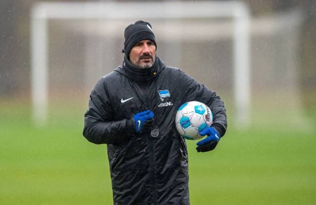 Football, Men, Season 2024 25, 2 Bundesliga, Hertha BSC, Training, Coach Cristian Fiel Hertha BSC , 19 11 2024, Copyright: xSebastianxRäppold MatthiasxKochx