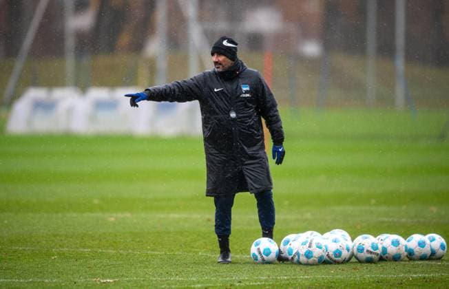 Football, Men, Season 2024 25, 2 Bundesliga, Hertha BSC, Training, Coach Cristian Fiel Hertha BSC , 19 11 2024, Copyright: xSebastianxRäppold MatthiasxKochx