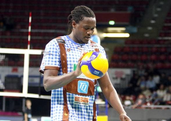 Magloire MAYAULA NZEZA Herrsching , He Volleyballl, CEV Challenge Cup, 2024 25, WWK Volleys Herrsching vs Cisnere Alter Tenerife, 19 11 24, BMW Park Muenchen, Copyright: WolfgangxFehrmann