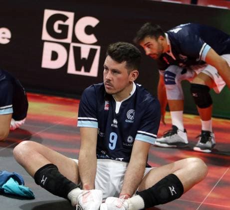 Francisco DOQUE GRIJALVO Tenerife , after the defeat, He Volleyballl, CEV Challenge Cup, 2024 25, WWK Volleys Herrsching vs Cisnere Alter Tenerife, 19 11 24, BMW Park Muenchen, Copyright: WolfgangxFehrmann