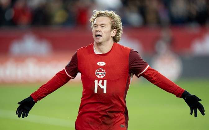 November 19, 2024, Toronto, On, CANADA: Canada forward Jacob Shaffelburg (14) celebrates after scoring on Suriname in CONCACAF Nations League action in Toronto, Tuesday, Nov. 19, 2024. Canada News - November 19, 2024  - ZUMAc35_ 20241119_zaf_c35_136 Copyright: xFrankxGunnx