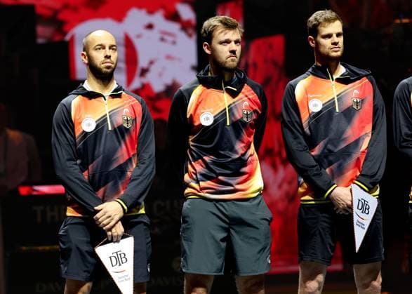 Team Germany,L R Tim Puetz,Kevin Krawietz, Yannick Hanfmann, Opening Ceremony, Davis Cup Final 2024, Palacio de Deportes JosŽ Mara Martn Carpena, Malaga, Spain Copyright: xJuergenxHasenkopfx