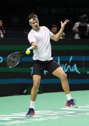 Daniel Altmaier GER , Davis Cup Final 2024, Palacio de Deportes JosÃ Copyright: xJuergenxHasenkopfx