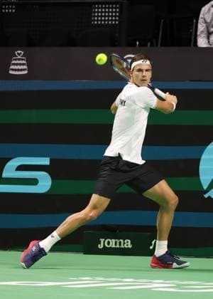 Daniel Altmaier GER , Davis Cup Final 2024, Palacio de Deportes JosÃ Copyright: xJuergenxHasenkopfx