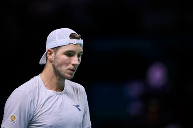 Quarter finals Davis Cup Final 8 singles match 1 on November 19, 2024 Daniel Altmaier of Germany team in action against Denis Shapovalov of Canada team seen in action during the Quarter finals Davis Cup Final 8 singles match 1 on November 19, 2024 Martin Carpena Arena. Malaga Martin Carpena Arena Malaga Spain Copyright: xCESARxMARCHx