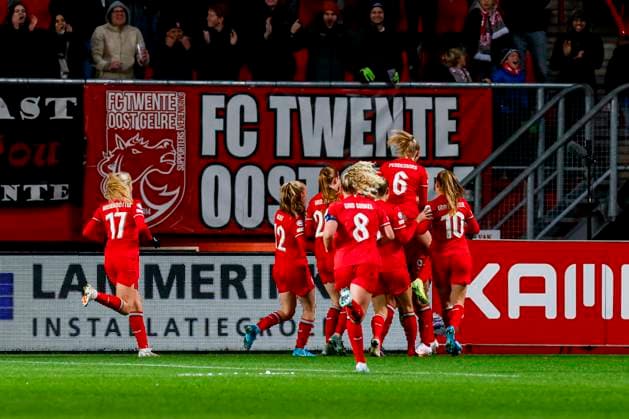 Jaimy Ravensbergen of FC Twente scores the 1:0 and celebrates the goal , UEFA Women s Champions League 2024 25 Group Stage MD4, FC Twente v Real Madrid CF, FC Twente Stadium, November 20, 2024, Enschede, Netherlands.