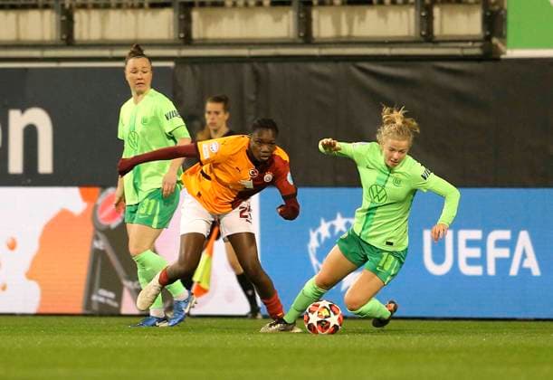 Photo Justine KIELLAND Wolfsburg vs Malado Hapsatoub Diallo Football Womens Champions League on Wed 20 11 2024 Matchday 4 VfL Wolfsburg Galatasaray Istanbul