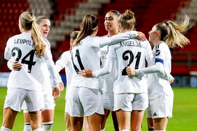 Alba Redondo of Real Madrid scores the 1:3 and celebrates the goal , UEFA Women s Champions League 2024 25 Group Stage MD4, FC Twente v Real Madrid CF, FC Twente Stadium, November 20, 2024, Enschede, Netherlands.