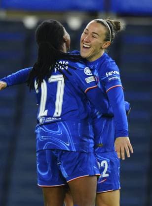 Lucy Bronze of Chelsea Women celebrates scoring the opening goal Chelsea Women v Celtic Women, UEFA Women s Champions League, Group B, Football, New Stamford Bridge, London, UK - 20 Nov 2024 EDITORIAL USE ONLY No use with unauthorised audio, video, data, fixture lists, club league logos or live services. Online in-match use limited to 120 images, no video emulation. No use in betting, games or single club league player publications. Copyright: xJavierxGarcia Shutterstockx 14922830j