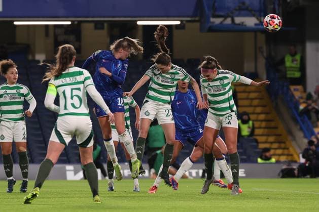 London, England, 20th November 2024. Wieke Kaptein of Chelsea scores to make it 2-0 during the UEFA Womens Champions League match at Stamford Bridge, London. Picture credit should read: Paul Terry Sportimage EDITORIAL USE ONLY. No use with unauthorised audio, video, data, fixture lists, club league logos or live services. Online in-match use limited to 120 images, no video emulation. No use in betting, games or single club league player publications. SPI-3461-0007