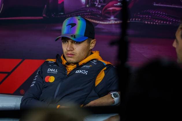Formula 1 GP Las Vegas USA Thursday, 21 11 2024 Lando Norris 4, McLaren Formula 1 Team at the press conference Formula 1 GP Las Vegas USA Thursday, 21 11 2024 Copyright: xBEAUTIFULxSPORTS Erlhofx
