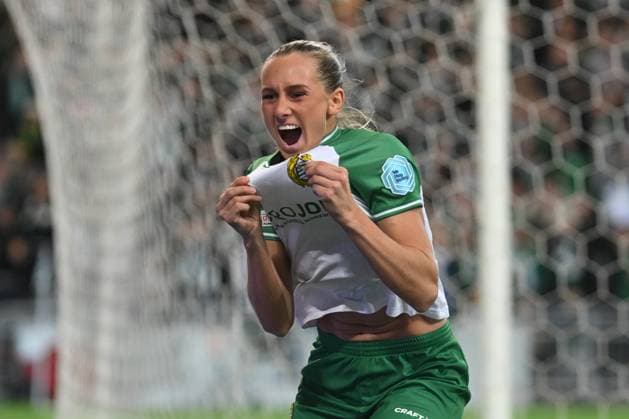 Stockholm Arena, Stockholm, Sweden, November 21st 2024: Ellen Wangerheim (11 Hammarby) celebrates goal in the UEFA Womens Champions League group D game on November 21st 2024 between Hammarby IF and Manchester City at Stockholm Arena in Stockholm, Sweden (Peter Sonander SPP) Copyright: xPeterxSonander SPPx spp-en-PeSo-PSon-20241121-205042_PS_1388