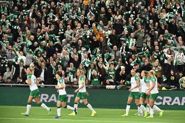 STOCKHOLM, SWEDEN 20241121 Many Hammarby supporters in attendance during Thursdays Womens Champions League Group D match between Hammarby IF and Manchester City at Tele2 Arena STOCKHOLM SWEDEN x10090x  Copyright: xClaudioxBresciani TTx CHAMPIONS LEAGUE HAMMARBY-MANCHESTER CITY