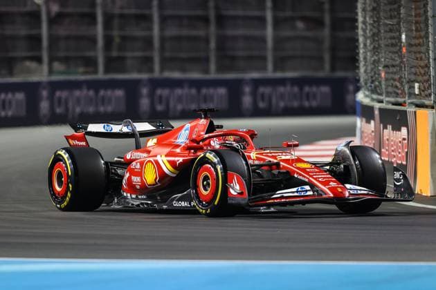 November 21, 2024: Scuderia Ferrari Mission Winnow driver Charles Leclerc (16) of Team Monaco on the track during F1 Practice1 at the Formula One Heineken Silver Las Vegas Grand Prix 2024 on the Las Vegas Street Circuit in Las Vegas, NV. CSM. Las Vegas United States of America - ZUMAc04_ 20241121_zma_c04_094 Copyright: xChristopherxTrimx