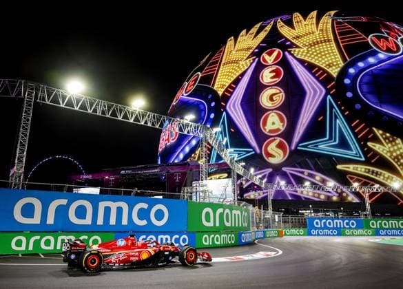 LAS VEGAS - Charles Leclerc (Ferrari) during 1st free practice for the Las Vegas Grand Prix. ANP SEM VAN DER WAL xVIxANPxSportx xxANPxIVx 513985389 originalFilename: 513985389.jpg