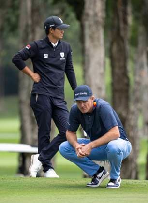 November 22, 2024, Hong Kong, Hong Kong Sar, China: Link Hong Kong Open Golf Englands Justin Rose and Hong Kong Taichi Kho during the 2nd round of the Asian Tour event. Hong Kong China - ZUMAr144 20241122_zap_r144_005 Copyright: xJaynexRussellx
