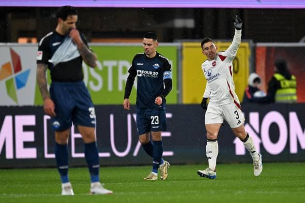 Paderborn, Home Deluxe Arena, 22 11 24, GER, Herren, 2 Bundesliga, Saison 2024 2025, SC Paderborn 07 1 FC Nuernberg Bild Danilo SOARES Nuernberg jubilates after his goal for 1 1 Only for editorial use DFL regulations prohibit any use of photographs as image sequences and or quasi video NRW Germany