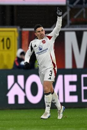 Paderborn, Home Deluxe Arena, 22 11 24, GER, Herren, 2 Bundesliga, Saison 2024 2025, SC Paderborn 07 1 FC Nuernberg Bild Danilo SOARES Nuernberg jubilates after his goal for 1 1 Only for editorial use DFL regulations prohibit any use of photographs as image sequences and or quasi video NRW Germany