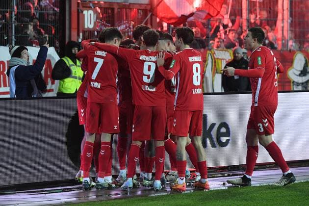 Soccer 2 Bundesliga 13 Matchday SC Preußen Münster 1 FC Köln on 22 11 2024 at Preußenstadion in Münster Goal celebration to 0 1 by Tim Lemperle Köln DFL regulations prohibit any use of photographs as image sequences and or quasi video xRx