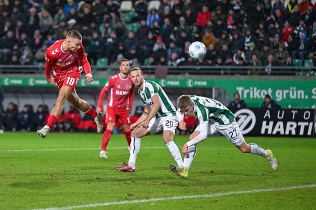 22 11 2024, Football, 2 Bundesliga, Matchday 13 Season 2024 2025, Preußen Münster 1 FC Köln, Tim Lemperle 1 FC Köln scores the goal to make it 1 0 for Köln xRHR PHOTO TKx Copyright: RHR-FOTOx RHR-FOTO TK