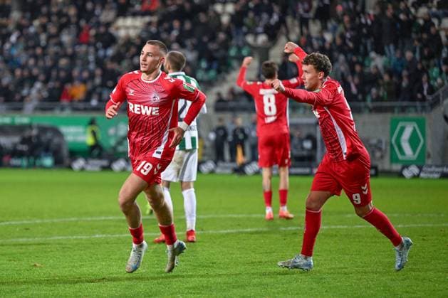 22 11 2024, Football, 2 Bundesliga, Matchday 13 Season 2024 2025, Preußen Münster 1 FC Köln, Tim Lemperle 1 FC Köln celebrates the goal for 1 0 xRHR PHOTO TKx Copyright: RHR-FOTOx RHR-FOTO TK