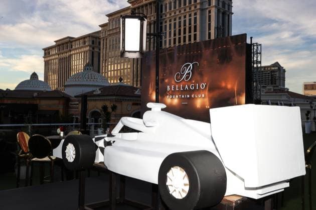 Formula 1 2024: F1 Las Vegas Grand Prix - Bellagio Fountain Club NOV 22 November 22, 2024: A photo of the Bellagio billboard and F1 decorative car on display during the Bellagio Fountain Club open house during the F1 Las Vegas Grand Prix Fan Experience in Las Vegas, NV. Christopher Trim CSM. (Credit Image: Â Christopher Trim Cal Media) Las Vegas Nevada United States of America EDITORIAL USE ONLY Copyright: xx ZUMA-20241122_zma_c04_114.jpg ChristopherxTrimx csmphotothree323321
