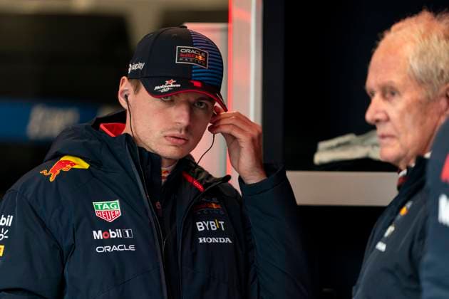 Dutch Formula One driver Max Verstappen of Red Bull Racing is seen before the third free practice session of the Formula One Las Vegas Grand Prix at the Las Vegas Strip Circuit in Las Vegas on Friday, November 22, 2024.  LAV2024112219 GREGxNASH