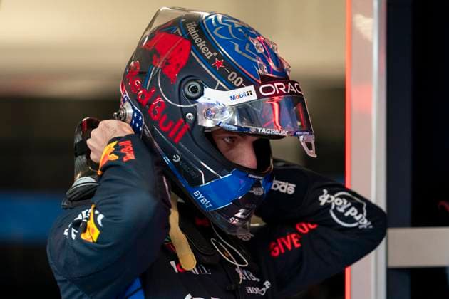 Dutch Formula One driver Max Verstappen of Red Bull Racing prepares for the third free practice session of the Formula One Las Vegas Grand Prix at the Las Vegas Strip Circuit in Las Vegas on Friday, November 22, 2024.  LAV2024112222 GREGxNASH