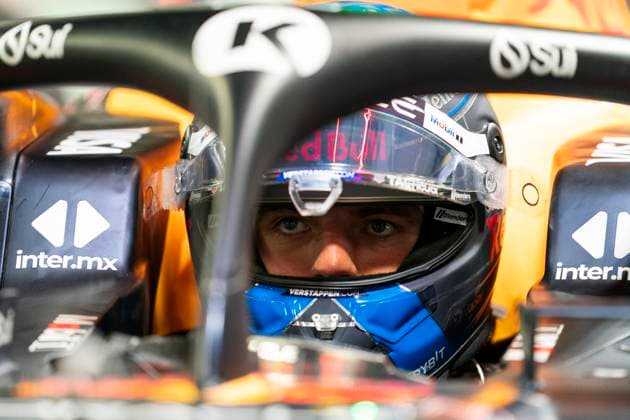 Dutch Formula One driver Max Verstappen of Red Bull Racing is seen in his pit stall during the third free practice session of the Formula One Las Vegas Grand Prix at the Las Vegas Strip Circuit in Las Vegas on Friday, November 22, 2024.  LAV202411225 GREGxNASH