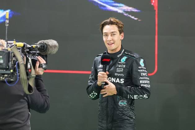 Winner of Qualifying, Pole Position, George Russell Mercedes AMG , Las Vegas Grand Prix, Motorsport, Men, Formula 1, Qualifying, 22 11 2024 Las Vegas Nevada USA Copyright: xkolbert-press ChristianxKolbertx