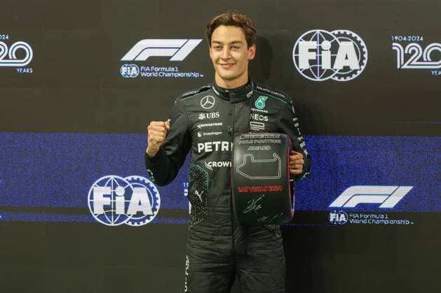 Winner of Qualifying, Pole Position, George Russell Mercedes AMG , Las Vegas Grand Prix, Motorsport, Men, Formula 1, Qualifying, 22 11 2024 Las Vegas Nevada USA Copyright: xkolbert-press ChristianxKolbertx