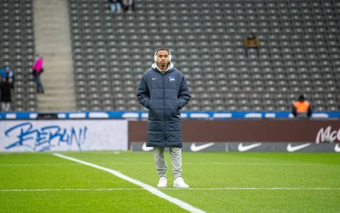 Soccer, Men, Season 2024 2025, 2 Bundesliga 13 Matchday , Hertha BSC SSV Ulm, Bilal Hussein Hertha BSC , 23 11 2024, Copyright: xSebastianxRäppold MatthiasxKochx