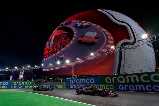 LAS VEGAS, UNITED STATES: Pierre Gasly, racing for the Alpine team during the 2024 Formula 1 Las Vegas Grand Prix at the Las Vegas Street Circuit in Las Vegas, United States