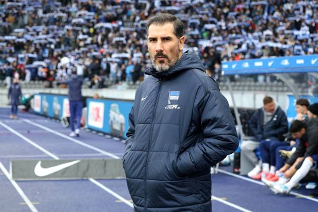 DEU, DFL, 2 FBL, Hertha BSC vs SSV Ulm, 23 11 2024, Berliner Olympiastadion, Berlin, DEU, DFL, 2 FBL, Hertha BSC vs SSV Ulm, im Bild Cheftrainer Cristian Fiel Hertha BSC Berlin , DFL regulations prohibit any use of Photographs as image sequences and or quasi video Foto Juergen Engler nordphoto GmbH nordphotoxGmbHx xEngler nph00076