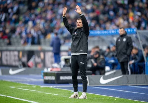 Soccer, Men, Season 2024 2025, 2 Bundesliga 13 Matchday , Hertha BSC SSV Ulm, Coach Thomas Wörle SSV Ulm , 23 11 2024, Copyright: xSebastianxRäppold MatthiasxKochx