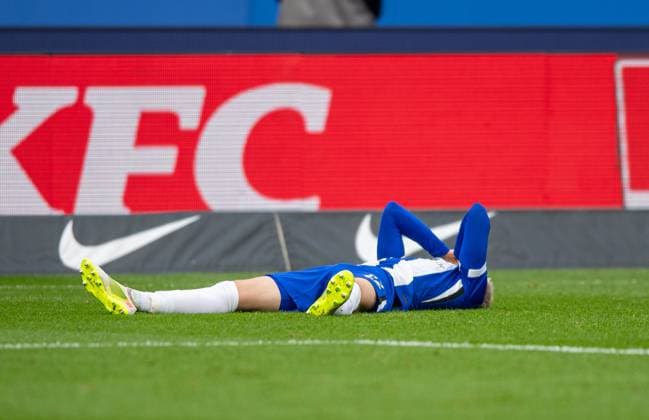 Soccer, Men, Season 2024 2025, 2 Bundesliga 13 Matchday , Hertha BSC SSV Ulm, Marten Winkler Hertha BSC on the ground, 23 11 2024, Copyright: xSebastianxRäppold MatthiasxKochx