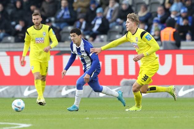 23 11 2024, xtgx, Soccer 2 Bundesliga, Hertha BSC Berlin SSV Ulm 1846 emspor, v l Ibrahim Maza Hertha, 10 , Luka Hyrylainen Hyryläinen, Ulm, 38 DFL DFB REGULATIONS PROHIBIT ANY USE OF PHOTOGRAPHS as IMAGE SEQUENCES and or QUASI VIDEO Berlin
