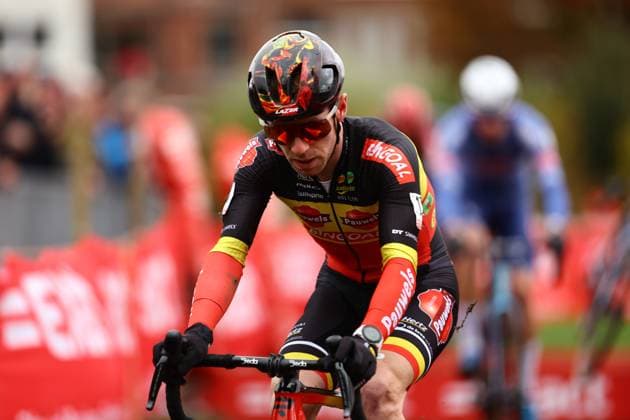 Belgian Eli Iserbyt pictured in action during the men elite race at the CAPS Urban Cross Kortrijk cyclocross cycling event on in Kortrijk, the fourth stage (out of 7) in the Exact Cross 2024-2025 competition. DAVIDxPINTENS  x106149832x