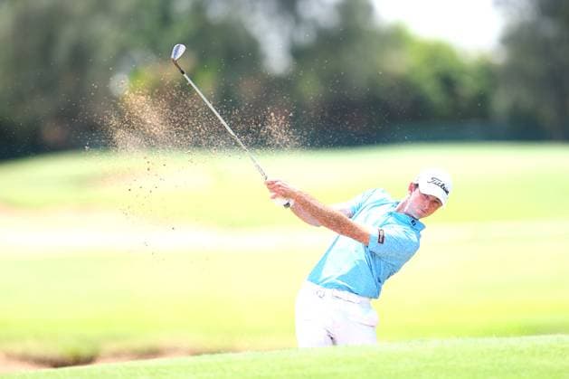 BMW Australian PGA, Golf Herren Championship Elvis Smylie plays a shot during the BMW Australian PGA Championship at Royal Queensland Golf Club, Brisbane, Australia, 24th November 2024 (Photo by Patrick Hoelscher News Images) Brisbane Royal Queensland Golf Club Queensland Australia Copyright: xPatrickxHoelscher NewsxImagesx