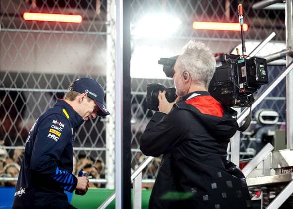 LAS VEGAS - Max Verstappen (Red Bull Racing) in action during drivers parade prior to the Las Vegas Grand Prix. ANP SEM VAN DER WAL xVIxANPxSportx xxANPxIVx 514138020 originalFilename: 514138020.jpg