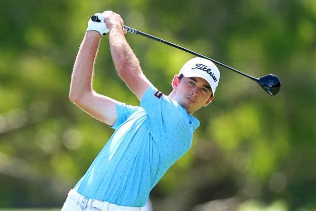 BMW Australian PGA, Golf Herren Championship Elvis Smylie of Australia plays a shot during the Final Round of the BMW Australian PGA Championship at Royal Queensland Golf Club, Brisbane, Australia, 24th November 2024 (Photo by Patrick Hoelscher News Images) Brisbane Royal Queensland Golf Club Queensland Australia Copyright: xPatrickxHoelscher NewsxImagesx